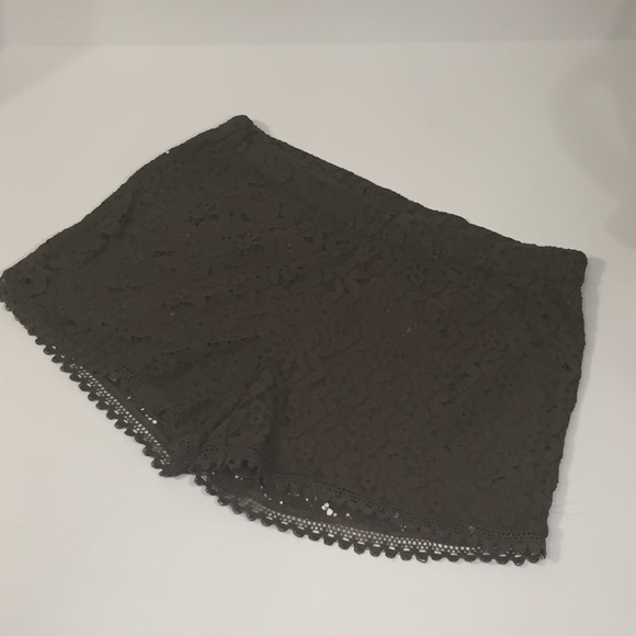 H&M Pants - H&M Dark Olive Green Lace Shorts, L